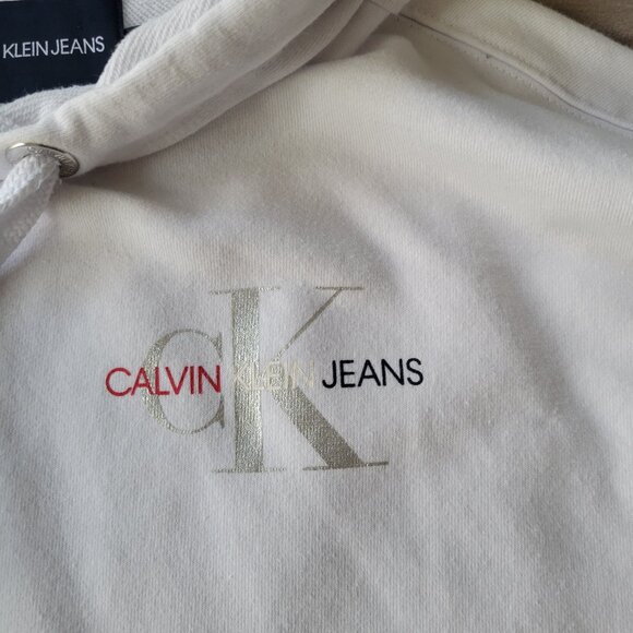 Calvin Klein Performance Women’s Cropped Hoodie White Size M Athletic Pullover - Picture 5 of 10